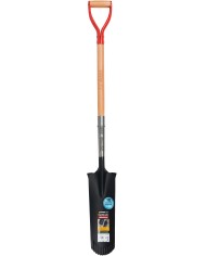 Rýľ Strend Pro Premium RedShark, úzky, drenážny, s drevenou násadou D 1280 mm, záruka 10 r.