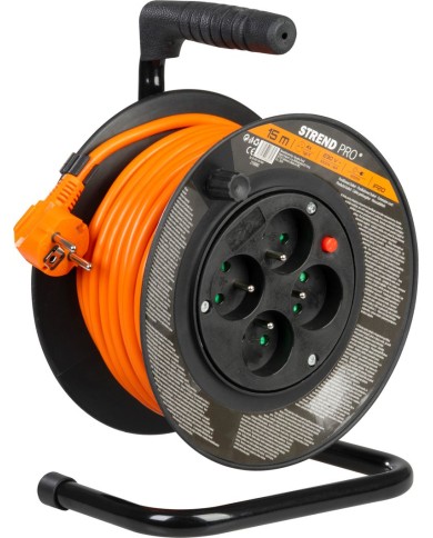 Kábel Strend Pro DG-FB04 predlžovací, L-15 m, na bubne, prierez 1,5 mm2