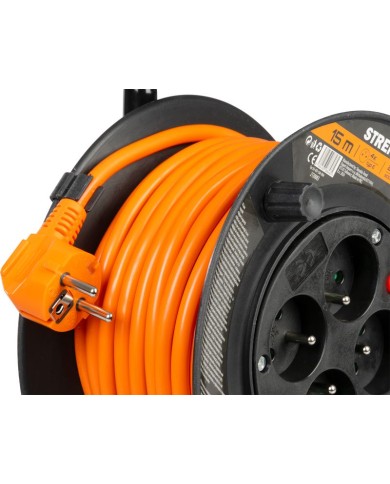 Kábel Strend Pro DG-FB04 predlžovací, L-15 m, na bubne, prierez 1,5 mm2