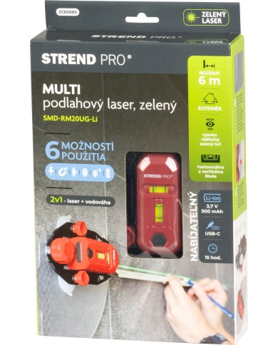 Laser Strend Pro SMD-RM20UG-Li, 2v1, Green, podlahový, USB nabíjanie