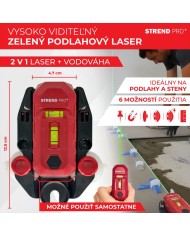 Laser Strend Pro SMD-RM20UG-Li, 2v1, Green, podlahový, USB nabíjanie