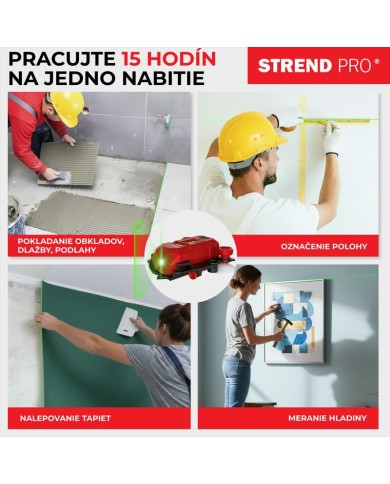 Laser Strend Pro SMD-RM20UG-Li, 2v1, Green, podlahový, USB nabíjanie