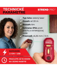 Laser Strend Pro SMD-RM20UG-Li, 2v1, Green, podlahový, USB nabíjanie