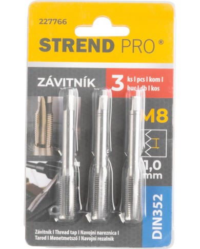 Závitník Strend Pro, M8, 1 mm, DIN352, bal. 3 ks