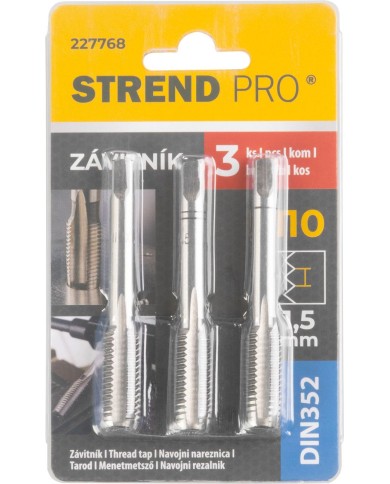 Závitník Strend Pro, M10, 1,5 mm, DIN352, bal. 3 ks