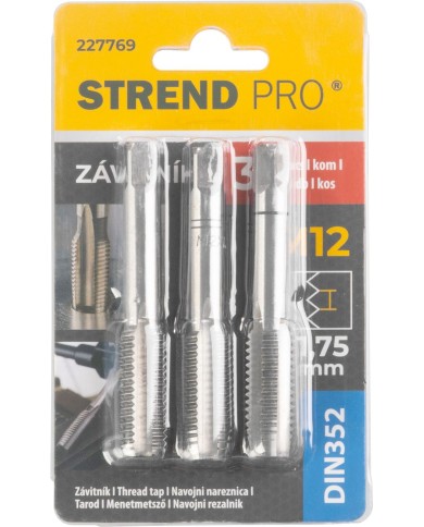 Závitník Strend Pro, M12, 1,75 mm, DIN352, bal. 3 ks