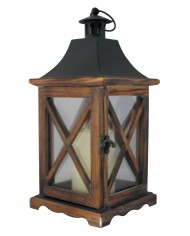 Lampáš MagicHome LW8834, 16x16x35 cm, LED, 3xAAA, drevo