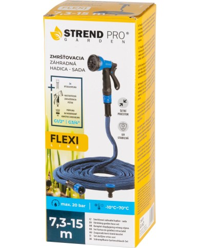 Hadica Strend Pro Garden Flexi, 7.3-15 m, 1/2"-3/4" + pištoľ, záhradná