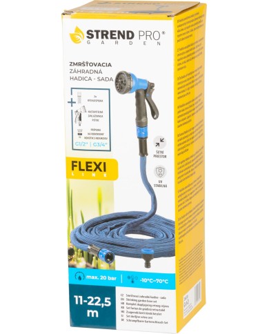 Hadica Strend Pro Garden Flexi, 11-22.5 m, 1/2"-3/4" + pištoľ, záhradná