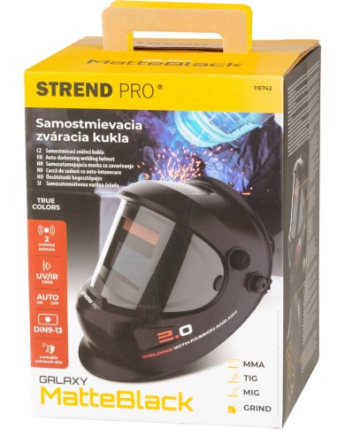 Kukla zváračská Strend Pro Galaxy MatteBlack, AutoDark, samostmievacia