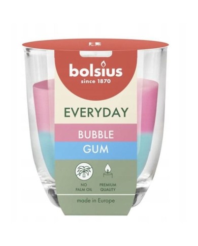 Sviečka Bolsius Everyday, aróma žuvačka, 80x70 mm, v skle
