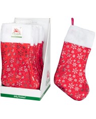 Ponožka vianočná 42x26 cm červeno-strieborná