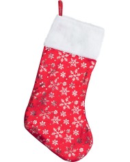 Ponožka vianočná 42x26 cm červeno-strieborná