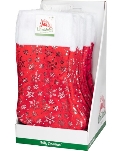 Ponožka vianočná 42x26 cm červeno-strieborná