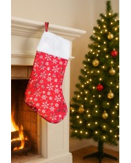 Ponožka vianočná 42x26 cm červeno-strieborná