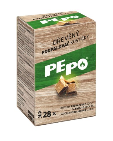 Podpaľovač PE-PO®, drevný, 28 ks, rozpaľovač na gril, kachle, krby, pece