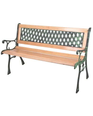 Lavička GODIVA, záhradná, drevo/plast, 122x54x73 cm