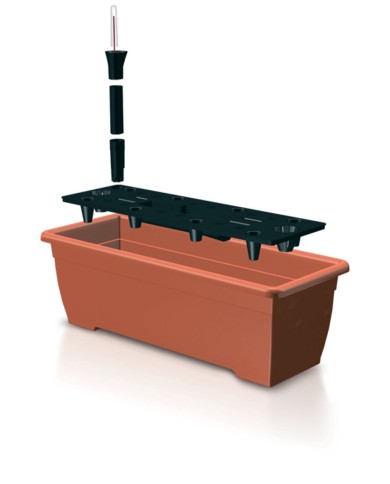 Kvetináč BALCONY CAN ISBT5CAN, 19x50x16 cm, 7,5 lit., so zavlažovaním, terakota