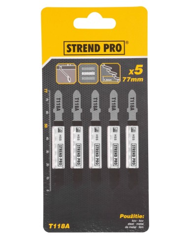List do priamočiarej píly Strend Pro T118A 77 mm, 21z, na kov, bal. 5 ks