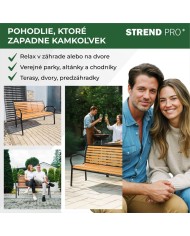 Lavička záhradná KIMBRA, 120x41x82 cm, oceľ/plast