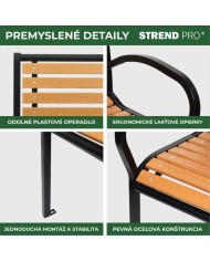 Lavička záhradná KIMBRA, 120x41x82 cm, oceľ/plast