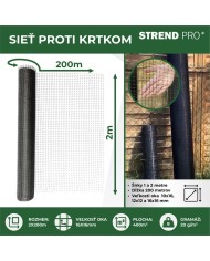Sieť proti krtom GrassGuard, oko 16x16 mm, 1 m, L-200 m, do zeme, proti krtkom