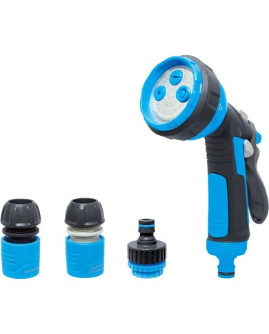 Sada zavlažovacia AQUACRAFT® 770531, Classic, záhradná, na hadicu, pištoľ X4 vzory, STOP spojka 1/2", adaptér