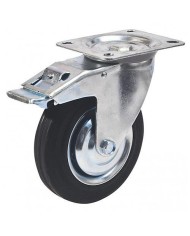 Koliesko RENOST 521F XD-V125C z, čierne, otočné, s brzdou