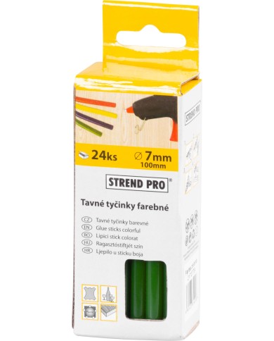 Tyčinka Strend Pro GS-201B, 100x07 mm, zelená, bal. 24 ks, tavná, lepiaca, náplň do tavnej pištole