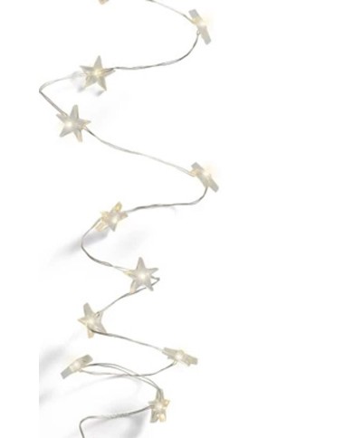 Reťaz MagicHome Vianoce Micro Star, 20 LED teplá biela, jednoduché svietenie, 3xAA, interiér, osvetlenie, L-1,90 m