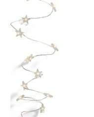 Reťaz MagicHome Vianoce Micro Star, 20 LED teplá biela, jednoduché svietenie, 3xAA, interiér, osvetlenie, L-1,90 m