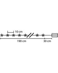 Reťaz MagicHome Vianoce Micro Star, 20 LED teplá biela, jednoduché svietenie, 3xAA, interiér, osvetlenie, L-1,90 m