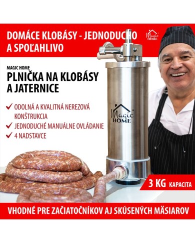 Plnička MagicHome SM206, na klobásy a jaternice, vertikálna, 3 kg, ručná