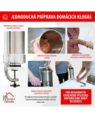 Plnička MagicHome SM206, na klobásy a jaternice, vertikálna, 3 kg, ručná