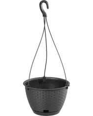 Kvetináč RATOLLA Round W 240, visiaci, antracit, s podložkou, závesný, s vešiakom