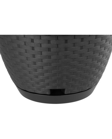 Kvetináč RATOLLA Round W 240, visiaci, antracit, s podložkou, závesný, s vešiakom