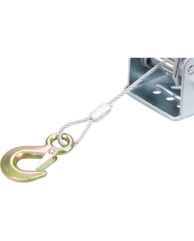 Naviják Strend Pro HW-100-1350, račňový, ručný, oceľové lano L-10 m/5 mm, max. 1350 kg