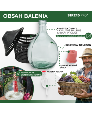 Demižón Strend Pro Cada Inco, 25 lit. sklenený, demižón na víno a pálenku, plastový kryt