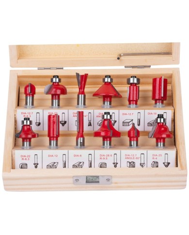 Sada fréz do hornej frézy Strend Pro 12 dielna, v boxe, do dreva, 8 mm