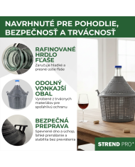 Demižón Strend Pro Cada Inco, 25 lit. sklenený, demižón na víno a pálenku, plastový kryt