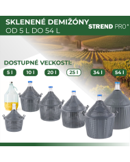 Demižón Strend Pro Cada Inco, 25 lit. sklenený, demižón na víno a pálenku, plastový kryt
