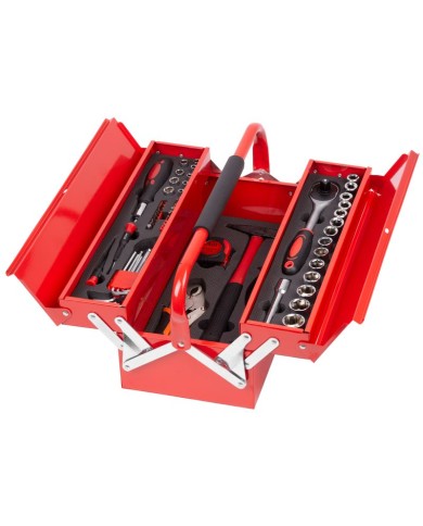 Sada náradia Strend Pro S264, 64 dielna, v kovovom kufri, 1/2"+1/4"