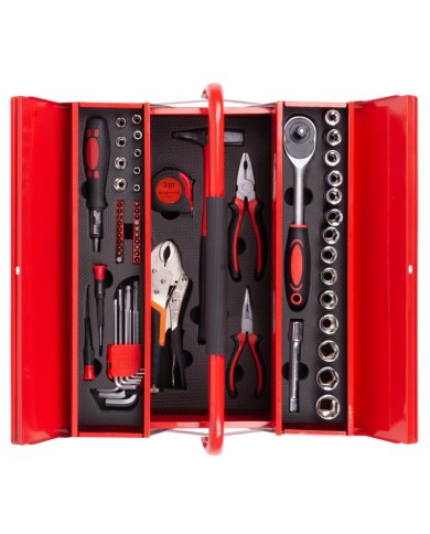 Sada náradia Strend Pro S264, 64 dielna, v kovovom kufri, 1/2"+1/4"