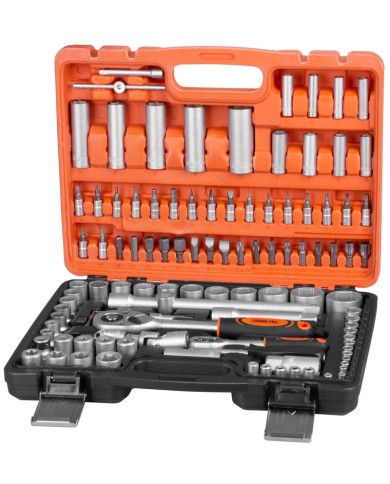 Sada náradia Strend Pro S210, 108 dielna, v kufri, 1/4"+1/2"