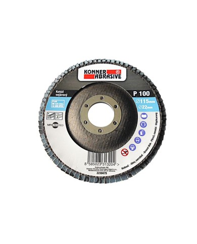 Kotúč KONNER 260 125x22 mm, A40, zirkónový, vejarový, lamelový, nerez