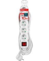 Kábel DG-F805BK L-10 m, predlžovací, biely, 5x zásuvka + vypínač, new edition