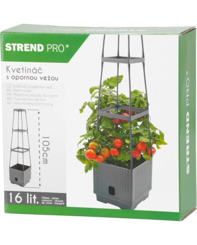 Kvetináč Strend Pro Herrison FP8018, s opornou vežou, 250x250x1050 mm