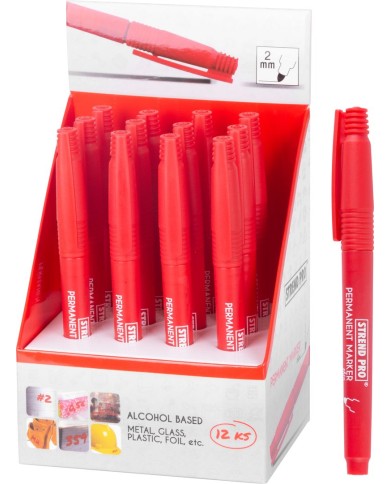 Značkovač Strend Pro Thin, tenký, červený