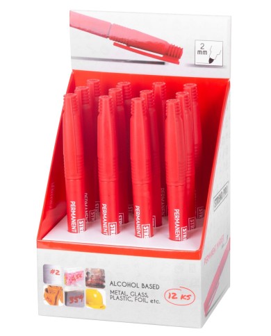 Značkovač Strend Pro Thin, tenký, červený