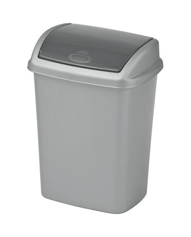 Kôš Curver® DOMINIK 10 lit., strieborný/grafitový, na odpad